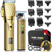 FADEKING® Professional Hair Clippers for Men - Cordless Hair Clippers, LCD Displ