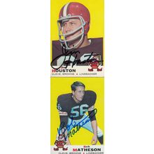 JIM HOUSTON & BOB MATHESON AUTOGRAPHED 1969 CLEVELAND BROWNS HOF WORLD CHAMPIONS