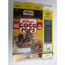 Kellogg`s CoCo Pops 1999 Star Wars Episode1 Pod Racer Game Cereal Box