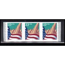 3281c 33c U.S. Flag Over City Fine MNH PNC 3333/3 PA4058