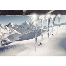 Ski Skiing Through GIANT Icicles Glacier UNIQUE London Photo Agency Art Postcard