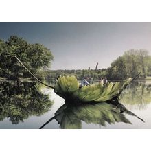 Sailing In A GIANT Model Leaf Boat UNIQUE London Photo Agency Art Postcard