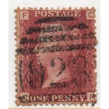 sg43 1d red plate 167 FINE USED " C F " (reds)