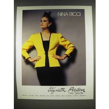 1986 Nina Ricci Fashion Ad - Elizabeth Arden The Salon