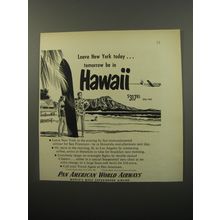 1950 Pan American World Airways Ad - Leave today.. tomorrow be in Hawaii
