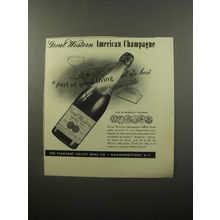 1950 Great Western Champagne Ad - a part of good living