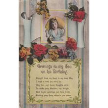 Boy Dressed As Girl LGBT Interest WW1 Birthday Antique Postcard