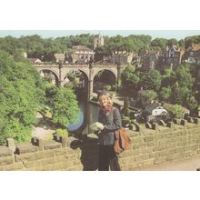 Postlady Postman At The Viaduct Knaresborough Yorkshire Postcard