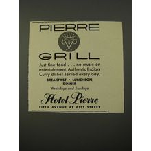 1954 Hotel Pierre Ad - Pierre Grill
