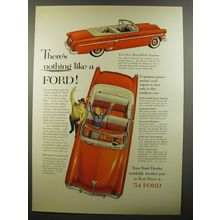 1954 Ford Convertible Car Ad - There's nothing like a Ford