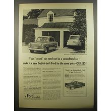 1954 Ford Anglia Car and Consul Convertible Car Ad - Your second car