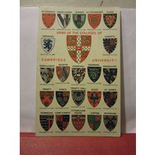 ARMS OF THE COLLEGES, CAMBRIDGE unused postcard by A. Savage of Oxford =