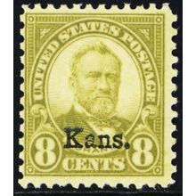 666, Mint NH 8¢ Kans Overprint CV $145 * Stuart Katz
