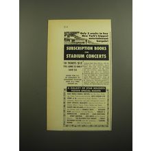 1960 Subscription books for Stadium Concerts Advertisement