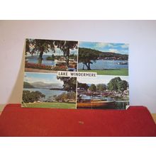 multiview, LAKE WINDERMERE, CUMBRIA. LAKE DISTRICT. used postcard 1977 pm =
