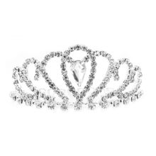 Small Tiara w/ Comb - Clear Crystal Stones - TA-60557CR-S
