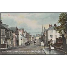 Buccleuch Street, Dumfries, from New Bridge, 1907 - J Swan Postcard
