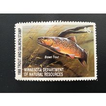 ICOLLECTZONE US Minnesota 1988 Trout and Salmon Stamp VF NH