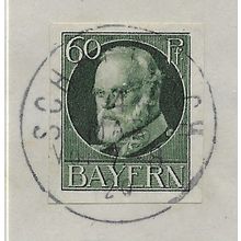 GER (BAVARIA) 1914 60pf KING LUDWIG III' (IMPERFED) FINE USED (EBID65-425)