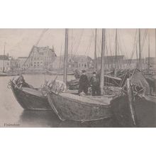 Volendam Fishing Boat Vintage Fishermen Dutch Postcard