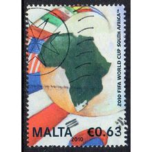 Malta 2010 FIFA World Cup, South Africa - Map and Flags €0,63 Used