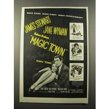 1947 Magic Town Movie Ad - James Stewart, Jane Wyman