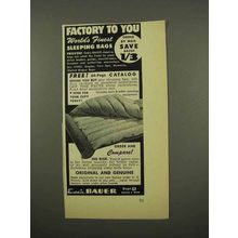 1957 Eddie Bauer Sleeping Bags Ad - Factory to You