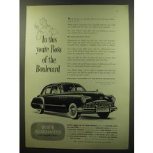 1949 Buick Roadmaster Car Ad - In this you're Boss of the Boulevard