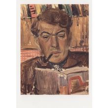 Kingsley Amis Poetry TV Critic Author Portrait Painting Postcard