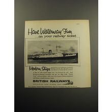 1957 British Railways Ad - Have waterway fun ..on your railway ticket