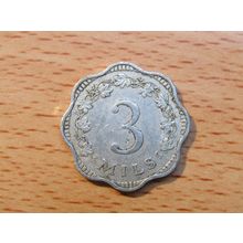 Malta 1972 3 Mils Coin