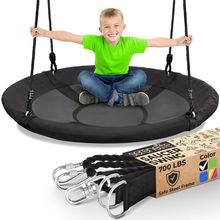 Serenelife Saucer Swing with Tree Hang Kit, 40” Outdoor Tree Swing, 2 Adjustable
