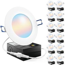 Sunco 12 Pack 4 Inch LED Recessed Lights, Canless Ceiling Light Slim, 650 LM, 10