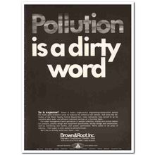 brown and root inc 1967 pollution dirty word water quality vintage ad