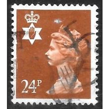 1971-93 Northern Ireland Definitive - SG NI58 24p chestnut Queen Elizabeth C5