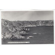 Dog and Lion Rocks from Saints Bay Guernsey RP Postcard GP86