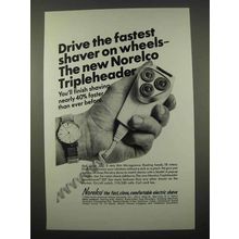 1966 Norelco Tripleheader Speedshaver 35T Shaver Ad