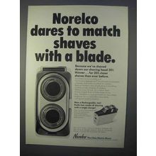 1966 Norelco Close Electric Shave Ad - Dares to Match