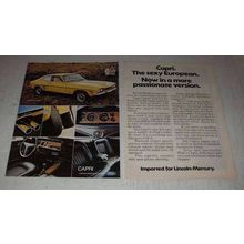 1972 Mercury Capri Sport Coupe Ad - Sexy European