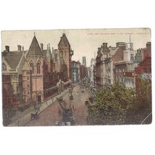 LAW COURTS and FLEET STREET , London c. 1908 unused antique postcard /