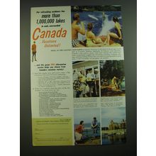 1956 Canada Tourism Ad - For refreshing outdoors fun more than 1,000,000 lakes