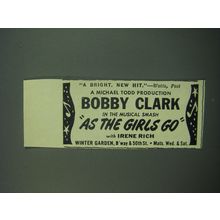 1949 As the Girls Go Play Ad - A Bright, New Hit. - Watts, Post