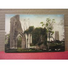 GLASTONBURY ABBEY and St. JOHN'S TOWER, Somerset. used antique postcard Frith #