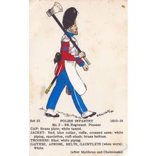 Polish Infantry 4th Regiment Pioneer Napoleonic War Uniform PB Postcard