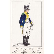 Vistula Legion Infantry Polish Officer 1st Regiment Soldier Napoleonic War Postc