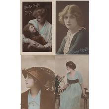 Gladys Cooper In Blue Dresses 4x Antique Postcard s