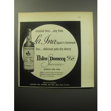 1954 Pedro Domecq La Ina Sherry Ad - Cocktail time .. any time