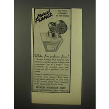 1956 Marcel Franck Atomizer Advertisement - The finest atomizers