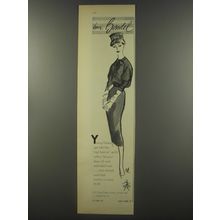 1956 Henri Bendel Blouson Dress Ad - Young-timers get into the high fashion