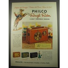 1956 Philco Rough Rider Portable Radios Ad - Mustang, Sportster, Knockabout